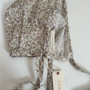 Noralee Floral Kids Hair Bonnet - Brown and Cream